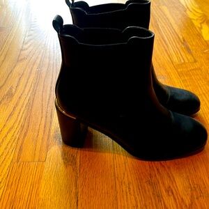 Just Fab booties with silver accents on heel size 10